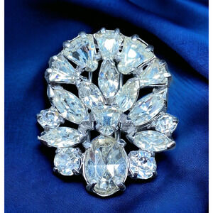 Vtg Eisenberg Rhinestone Fur Clip Stunning Art Deco